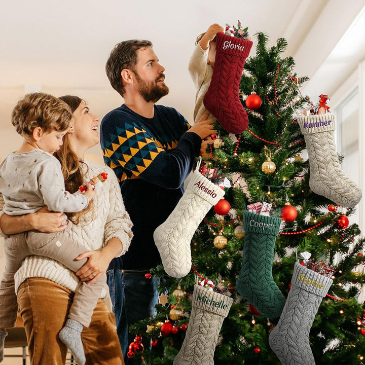 NIBESSER Weihnachtsstrumpf Personalisiert Nikolausstrumpf mit Benutzerdefinierte Namen 18” Grosser g