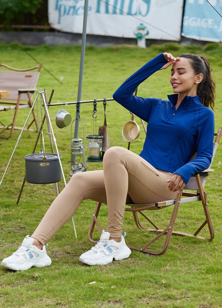 BALEAF Damen Fleece gefütterte Leggings Hoch taillierte Wanderleggings wasserdichte Thermo-Laufhose