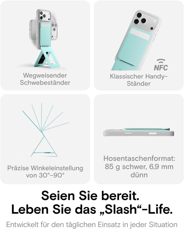 MOFT Handy Stativ für Smartphone, [Ultra Dünn & Tragbar] Faltebar MOVAS Veganes Leder Stativ für Mag