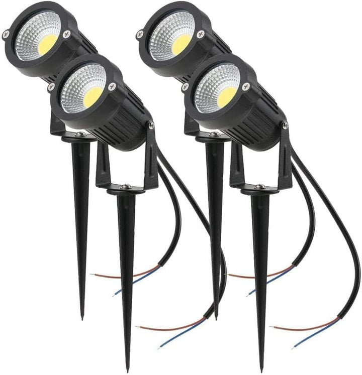 4 PCS 5W COB LED Gartenleuchte mit Erdspiess Gartenstrahler IP65 wasserdicht 85-265V/AC für Garten,