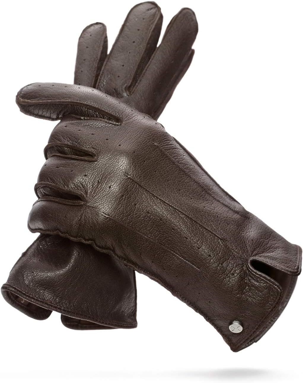 PEARLWOOD Herren Lederhandschuhe Triumph für Autofahrer aus Ziegenleder S (8.5) hazel (340), S (8.5)
