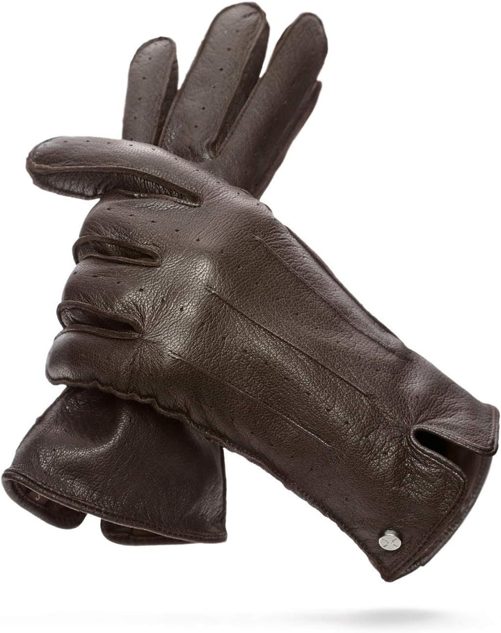 PEARLWOOD Herren Lederhandschuhe Triumph für Autofahrer aus Ziegenleder S (8.5) hazel (340), S (8.5)