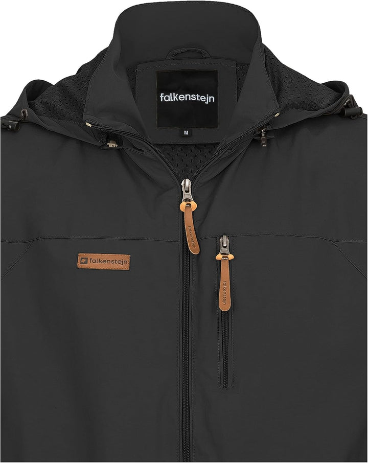 FALKENSTEJN Summer Windbreaker Anorak Windjacke leichte Jacke 5XL Schwarz, 5XL Schwarz