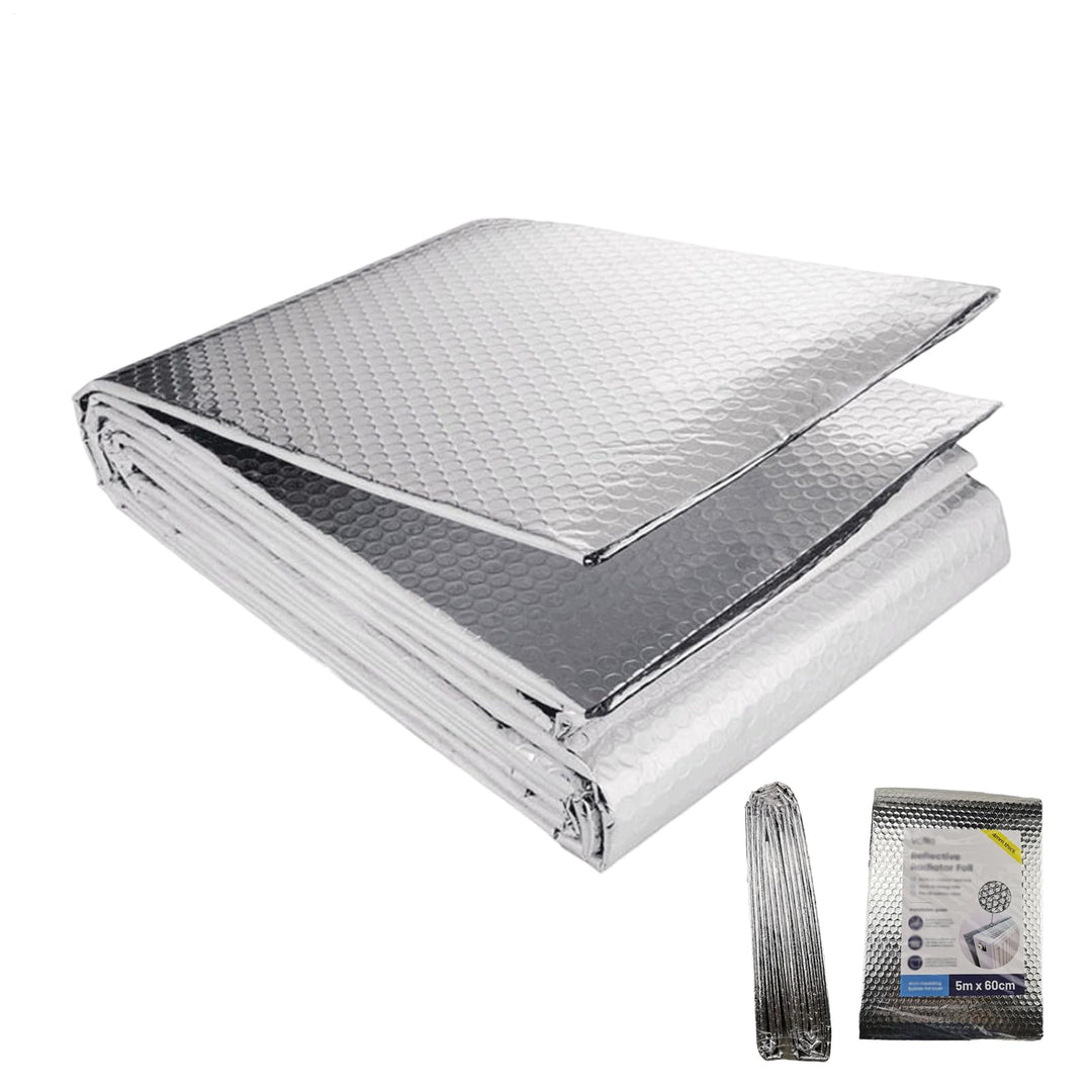 Heat Reflective Foil Insulation - 16 Ft x 24 Inch Thermal Vapor Barrier with Double-Sided Aluminum F