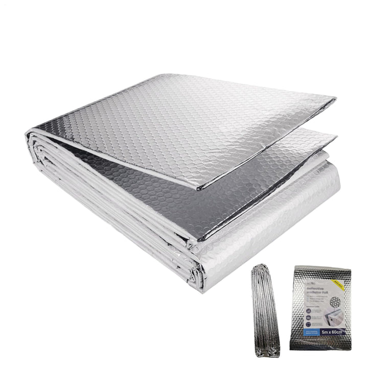 Heat Reflective Foil Insulation - 16 Ft x 24 Inch Thermal Vapor Barrier with Double-Sided Aluminum F