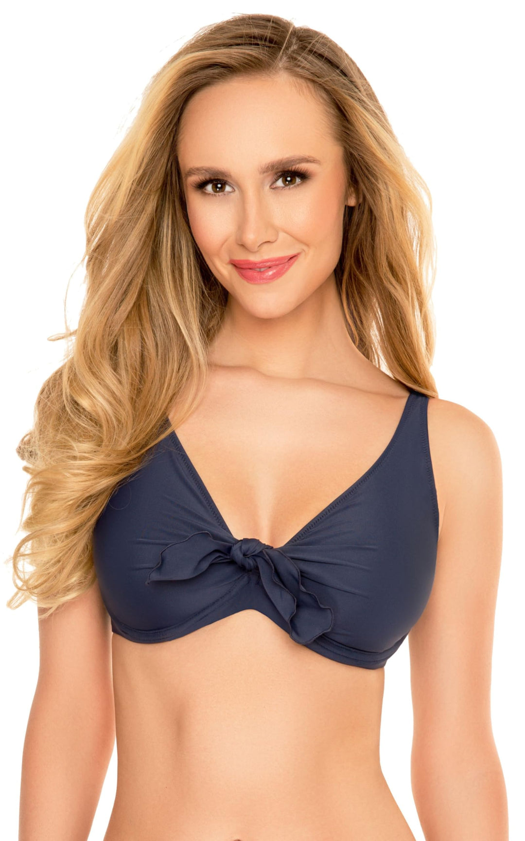 VIVISENCE Bikini BH Dame Bademode Bikinioberteil Musterlos Setteil EU 3202 75H Dunkelblau, 75H Dunke