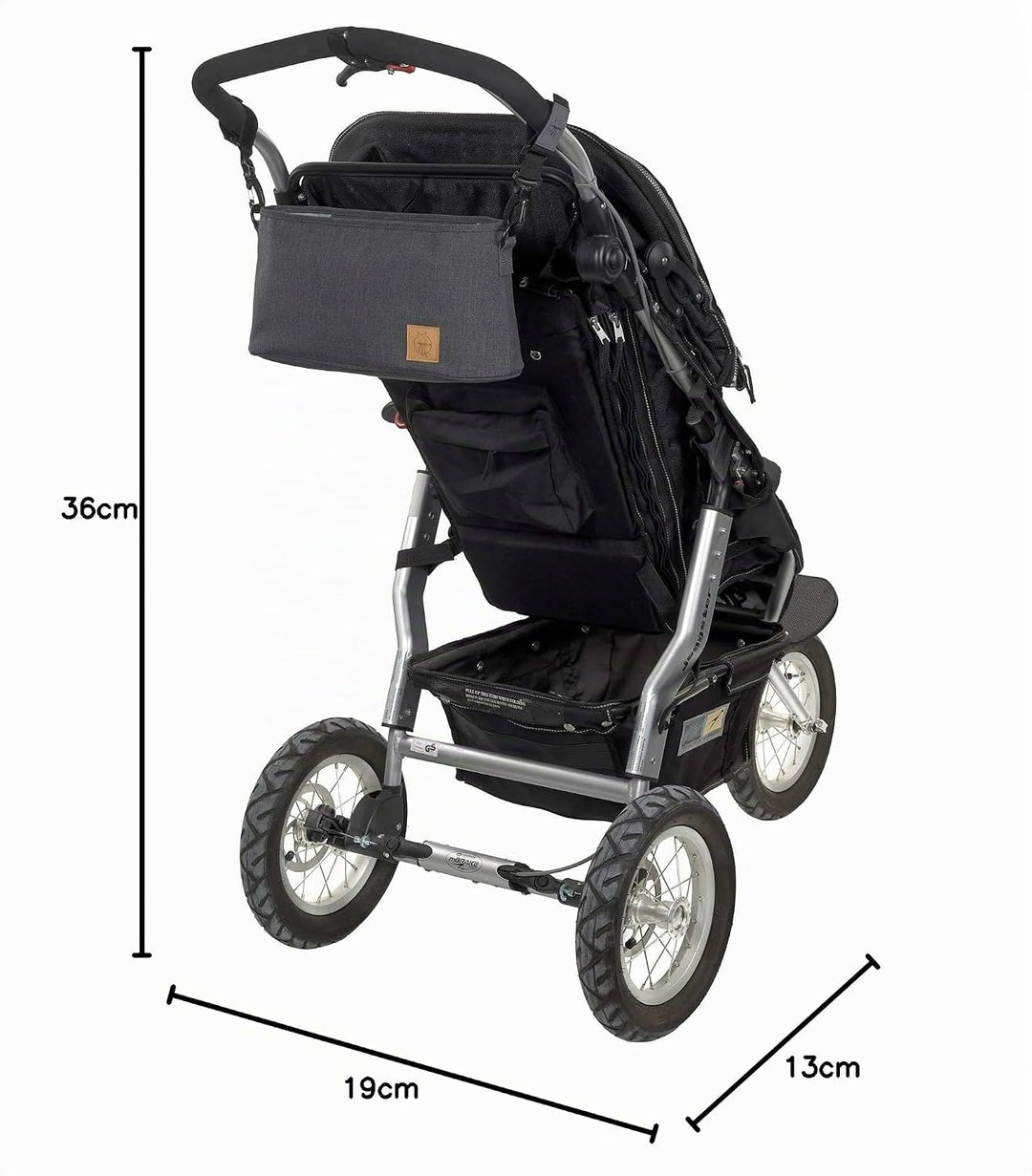LÄSSIG Baby Kinderwagenorganizer mit Befestigung Anthracite, Anthracite