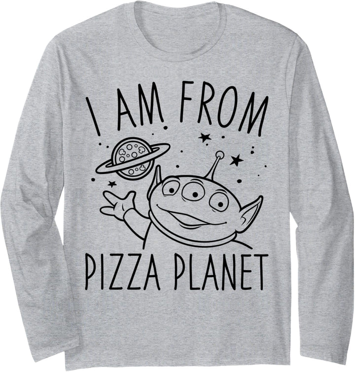 Disney Pixar Toy Story Neon Green Aliens Pizza Planet C1 Langarmshirt