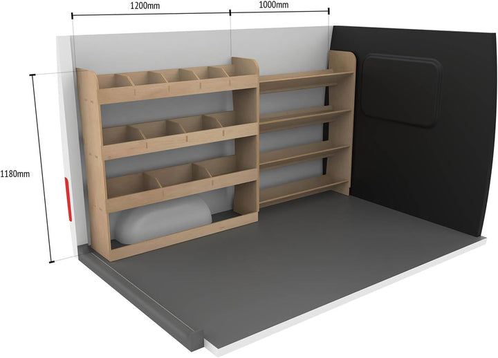 Vanify - Kompatibel mit Opel VIVARO L2 2014-19 Fahrzeugeinrichtung Fahrzeugregale, Werkzeugkasten un