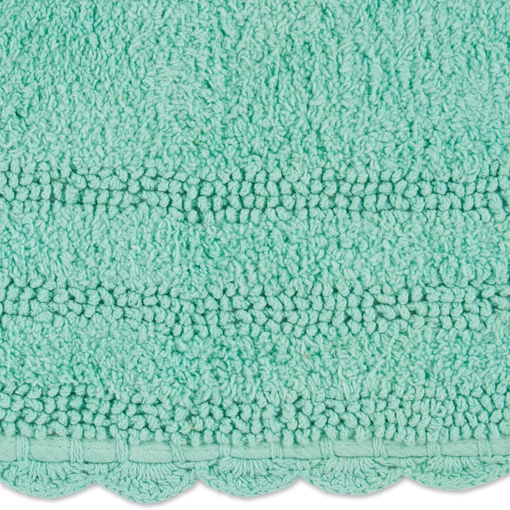 DII Crochet Collection Wende-Badematte, klein, oval, 43 x 61 cm, Aqua Small Oval, 17x24" Aqua, Small