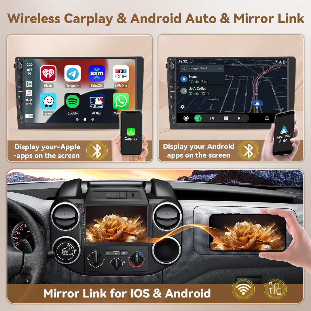 Hikity Android 15 4+64GB Autoradio für Citroen Berlingo 2015-2018/Peugeot Partner 2008-2019 mit 9''