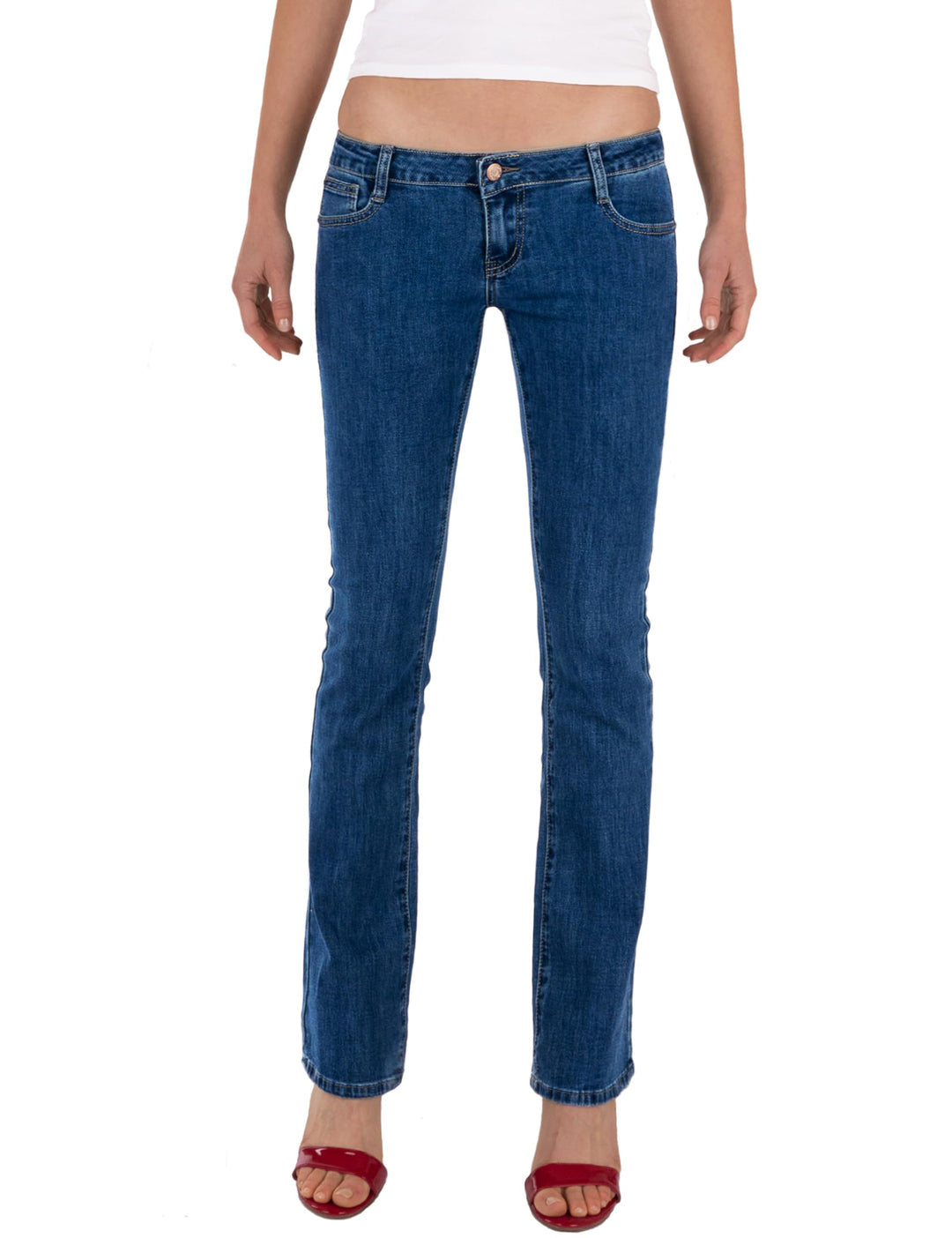 Fraternel Damen Jeans Hosen Bootcut Hüftjeans XS Blau, XS Blau