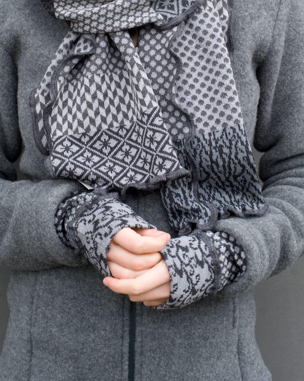 invero, Merino Armstulpen/Armwärmer Judy, 100% Wolle Felsen, Felsen