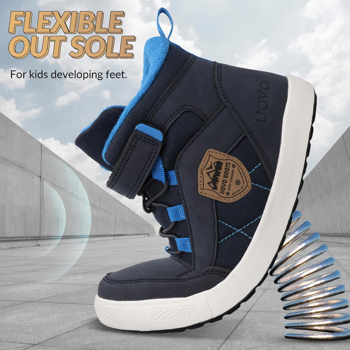 UOVO Winterschuhe Jungen Turnschuhe Unisex-Kinder Warm Gefüttert Sneaker Outdoor Winterstiefel rutsc