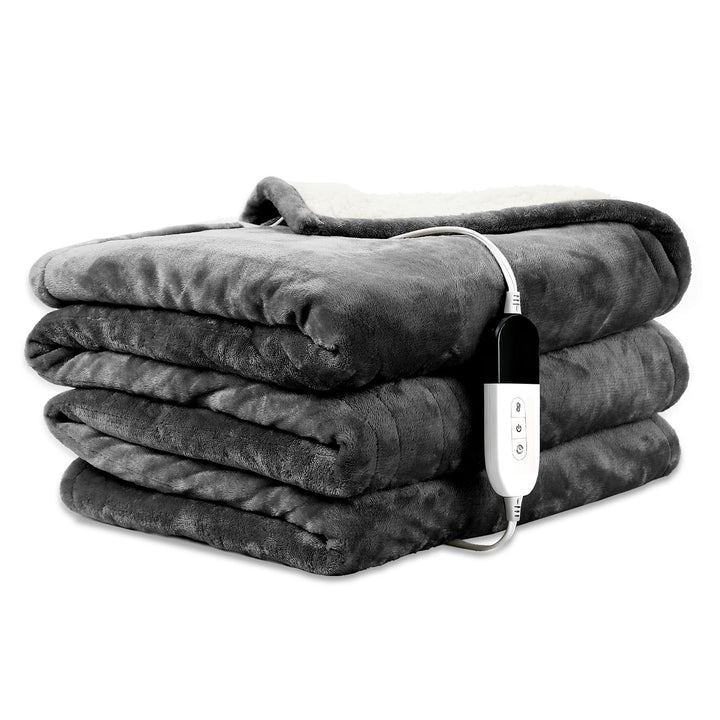 Heizdecke mit Abschaltautomatik 150x200cm – Flanell Elektrische Wärmedecke, 6 Heizstufen &10-Std. Ab