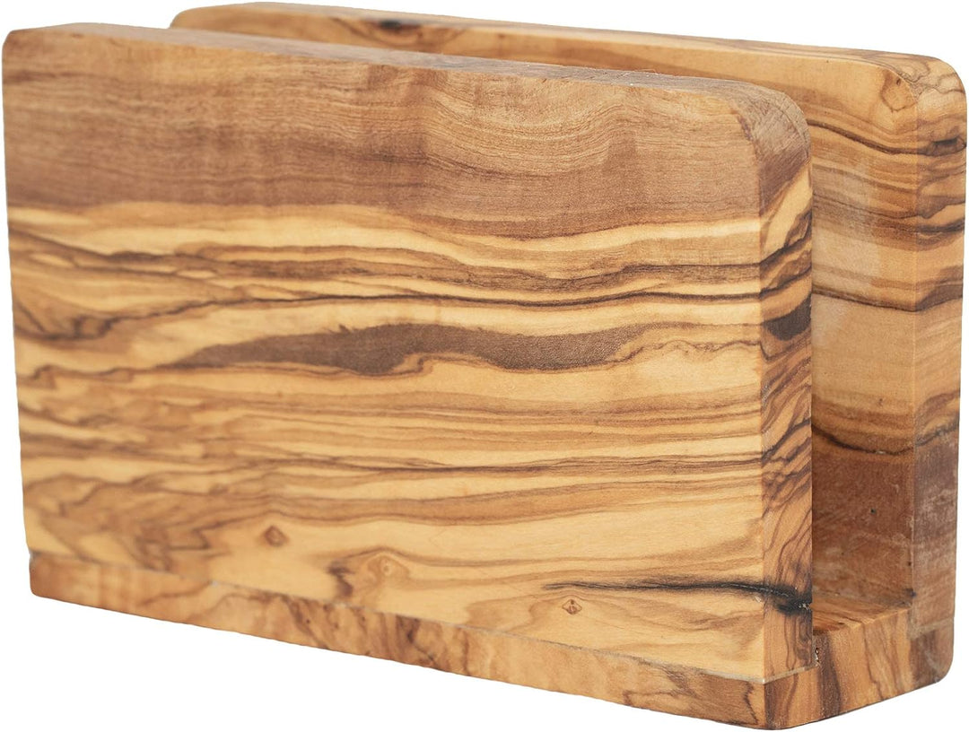 NATUREHOME Hochwertiger Serviettenhalter aus nachhaltigem Olivenholz Exklusiver, langlebiger und umw