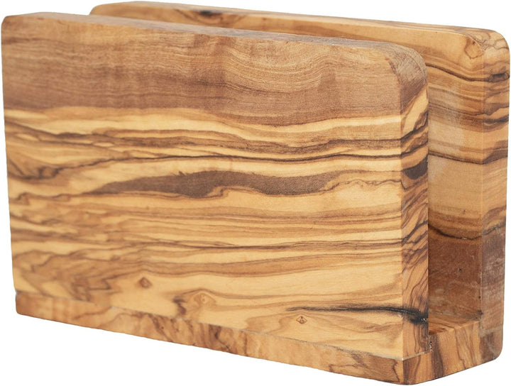 NATUREHOME Hochwertiger Serviettenhalter aus nachhaltigem Olivenholz Exklusiver, langlebiger und umw