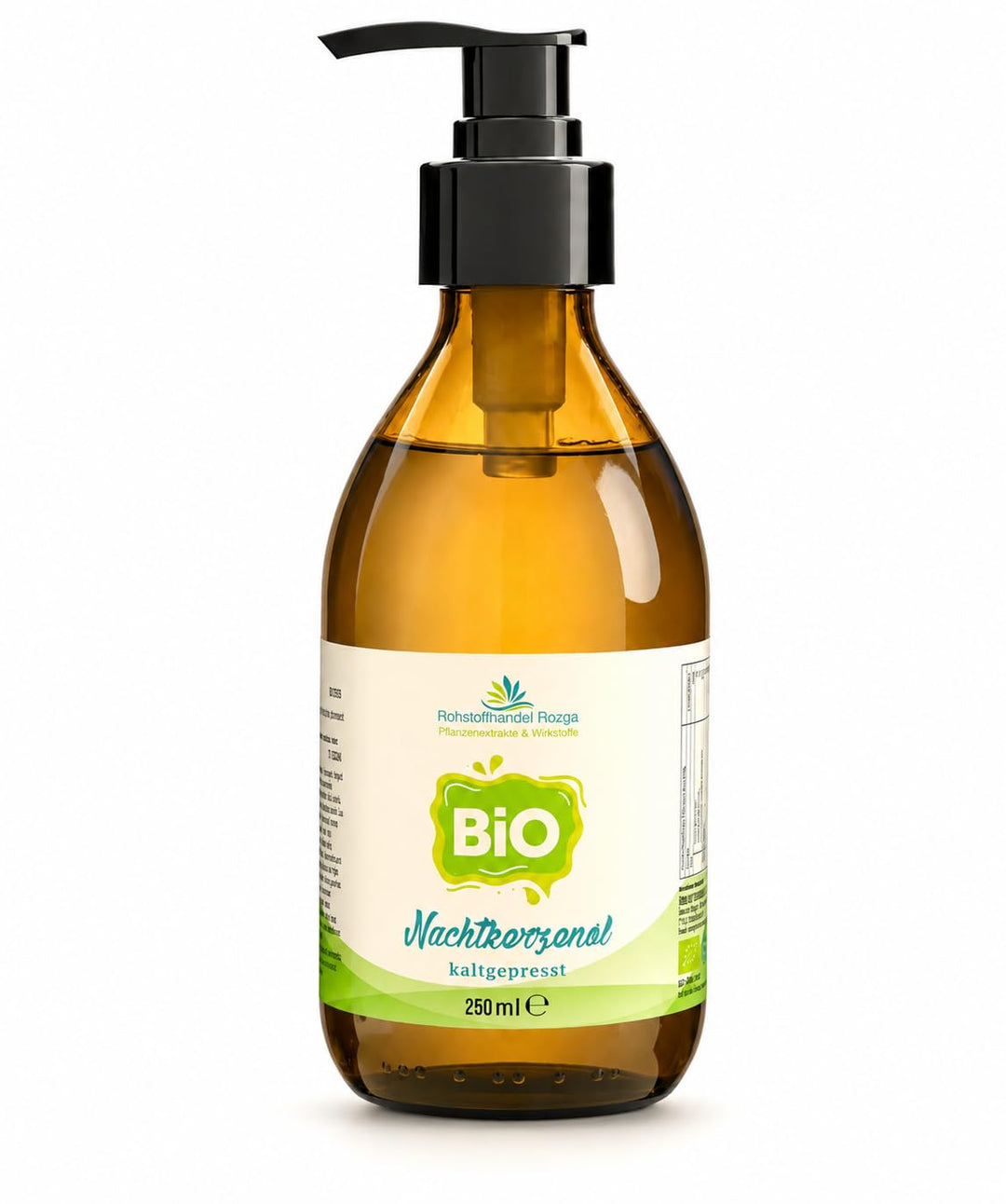 Nachtkerzenöl BIO und rein 250 ml kaltgepresst inkl. Dosierpumpe in GLASFLASCHE
