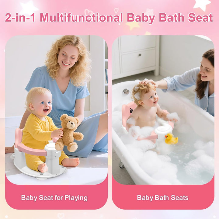 Badewannensitz Baby ab 6 Monate, Baby Badesitz mit 4 Saugnäpfen,Bath Seat für Dusche Oder Badewanne,