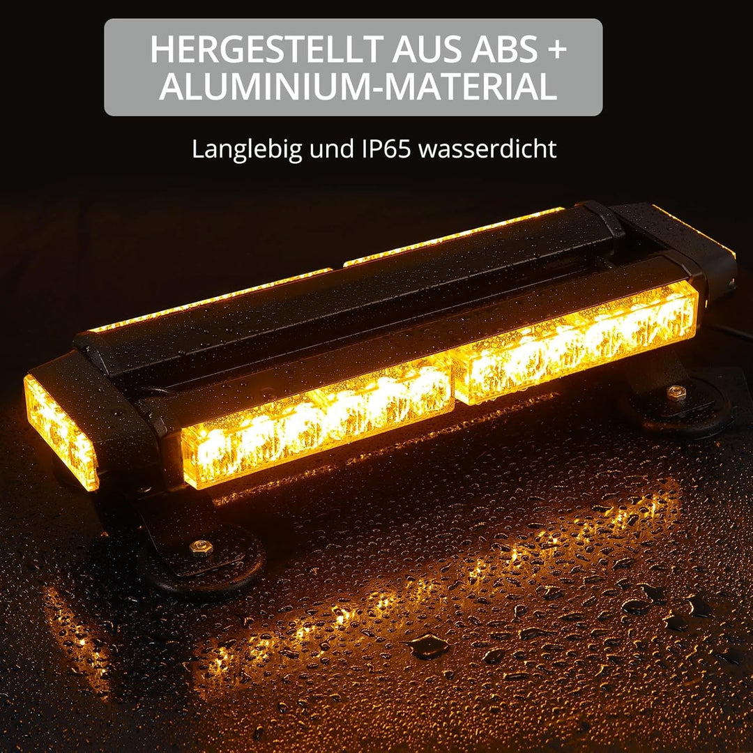 30 LED Rundumleuchte 7 Modi 12/24V Blitzleuchte Schraube Starker Magnet Amber Warnleuchte Magnetisch