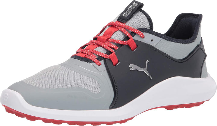 PUMA Herren Ignite FASTEN8 Golfschuh, Quarry Silver-Navy Blazer, 41 EU