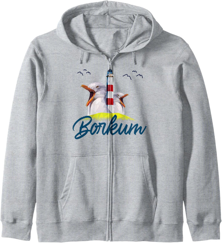 Borkum Insel Nordsee Möwe Leuchtturm Borkum Kapuzenjacke