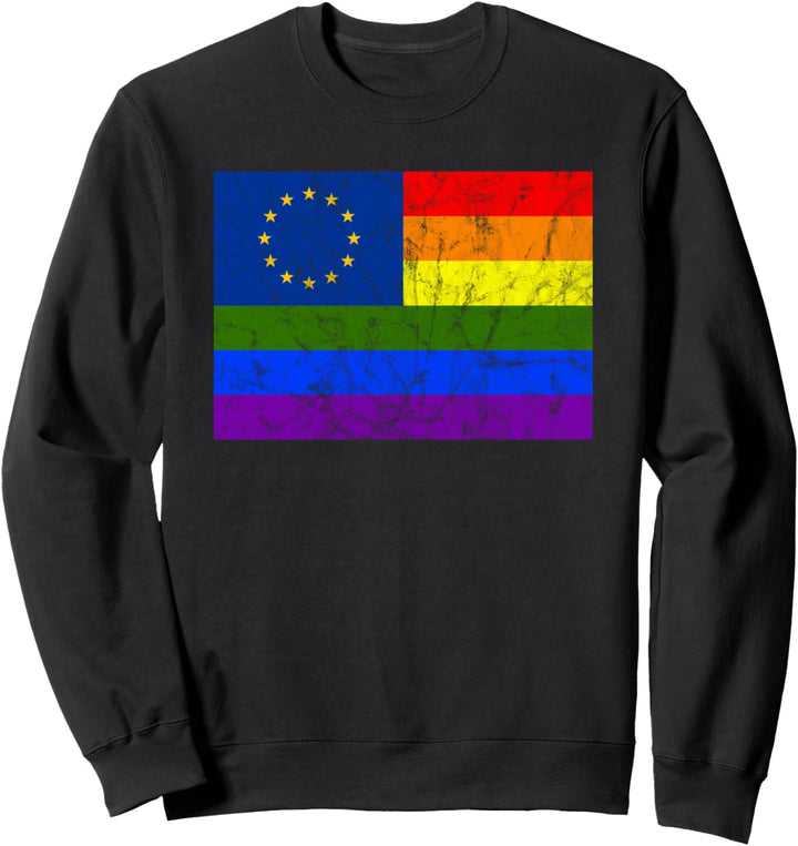 LGBT Regenbogen Fahne Europa Symbol Logo EU Sterne Gay Pride Sweatshirt