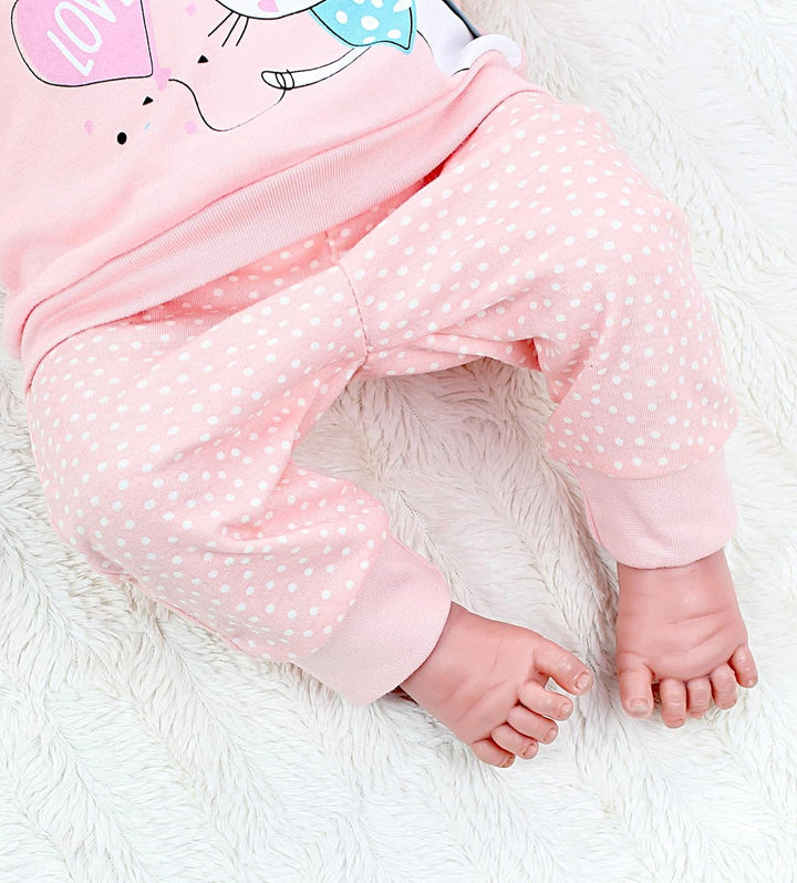 TupTam Baby Mädchen Outfit Langarmshirt mit Print Spruch Babyhose Babykleidung 2teilig 56 Kaninchen