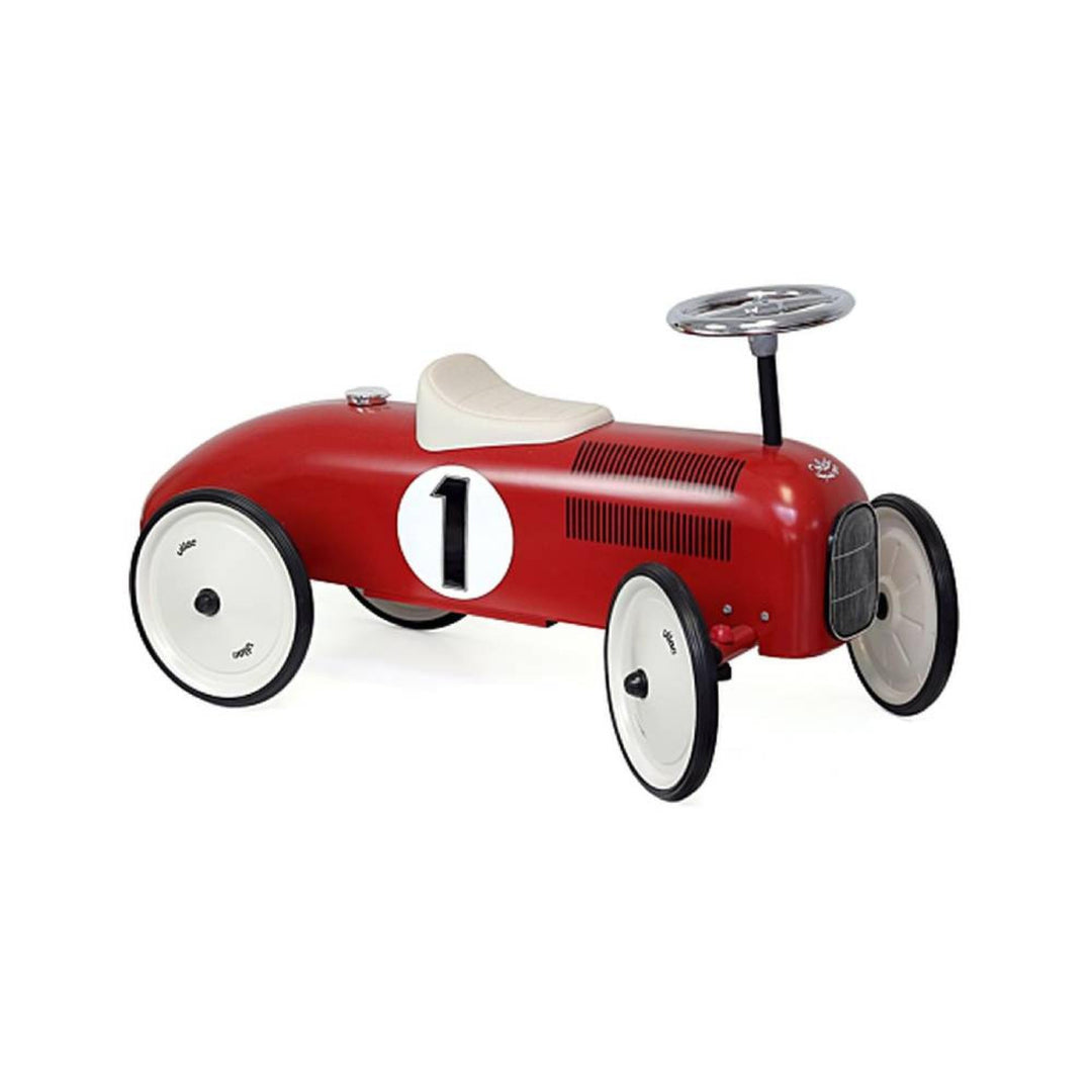 Vilac - Rutschauto Vintage Rot und Creme aus Metall – neue Räder &amp; Sitzfläche cremeweiss raffiniert