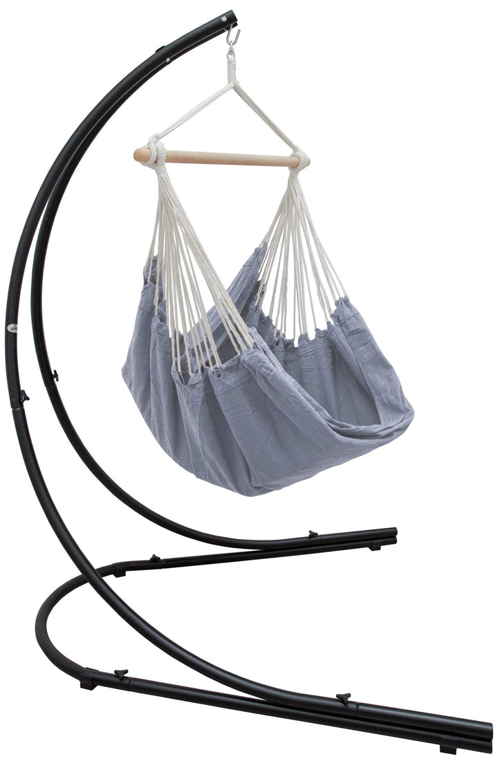 AMANKA XXL Hängesessel mit Gestell - Hängestuhl 185x130cm mit 210cm Metall Ständer für Garten - Gros