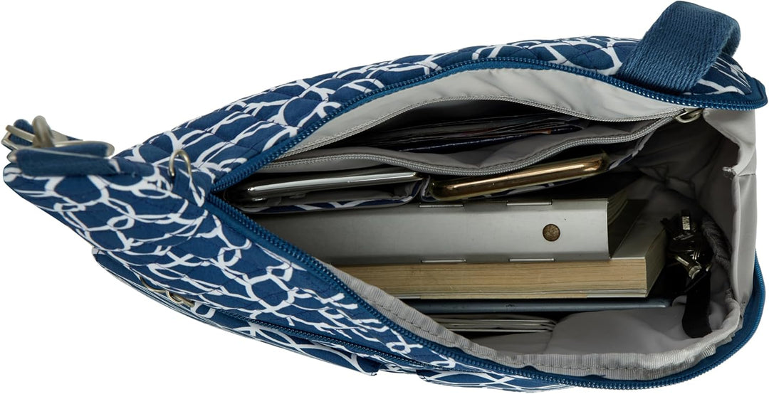 Travelon Klassische Umhängetasche mit Diebstahlschutz, Gewebte Blume, Einheitsgrösse Einheitsgrösse