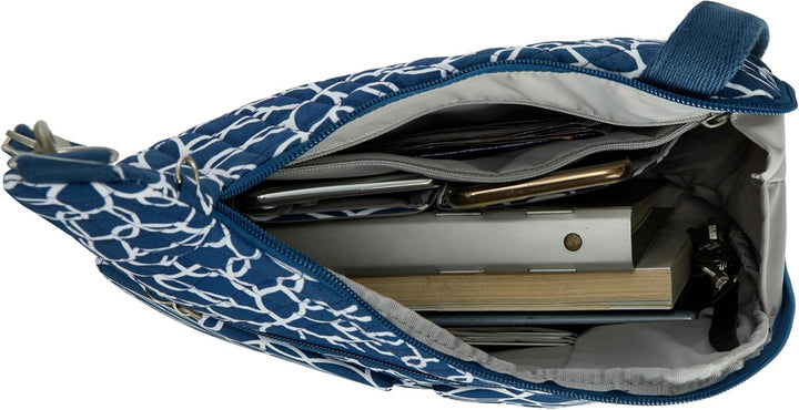 Travelon Klassische Umhängetasche mit Diebstahlschutz, Gewebte Blume, Einheitsgrösse Einheitsgrösse