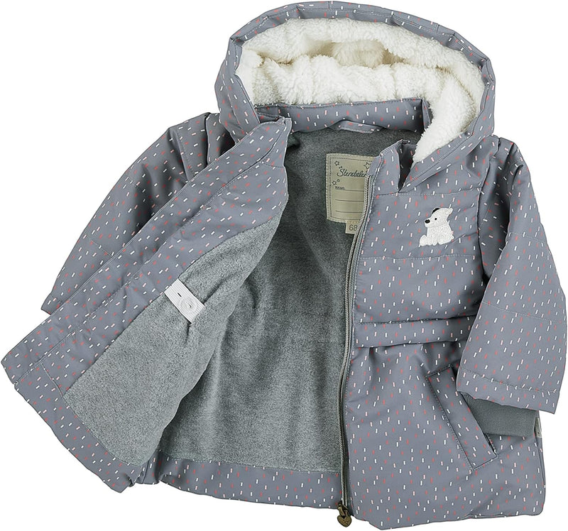 Sterntaler Baby Mädchen Baby Jacke Outdoor Babyjacke Eisbär Elia 68 Rauchgrau, 68 Rauchgrau