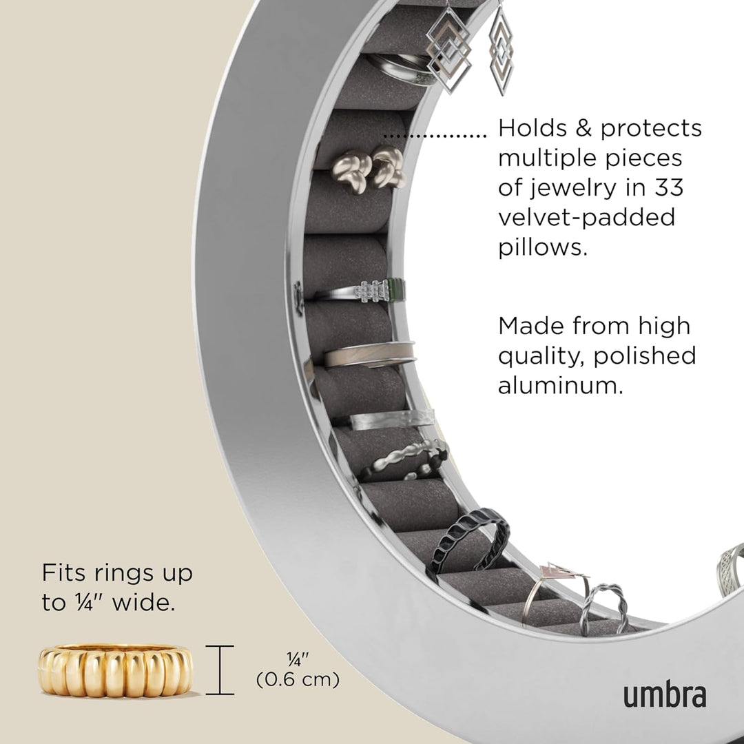Umbra Ferris Schmuck-Organizer, Ringhalter aus Metall, Aufbewahrungslösung für Ringe und Ohrringe