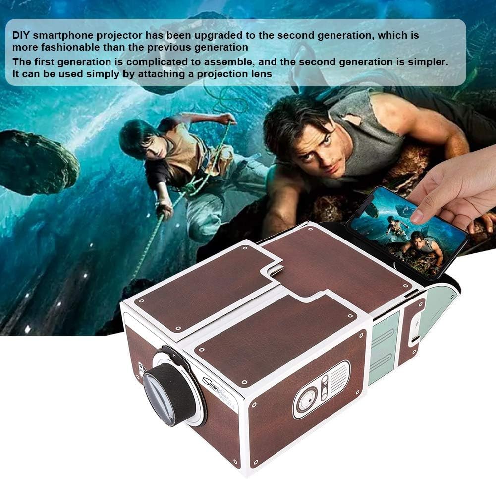 Vikye Beamer, Smart Portable Beamer der Zweiten Generation Smartphone Beamer DIY Beamer für Heimkino