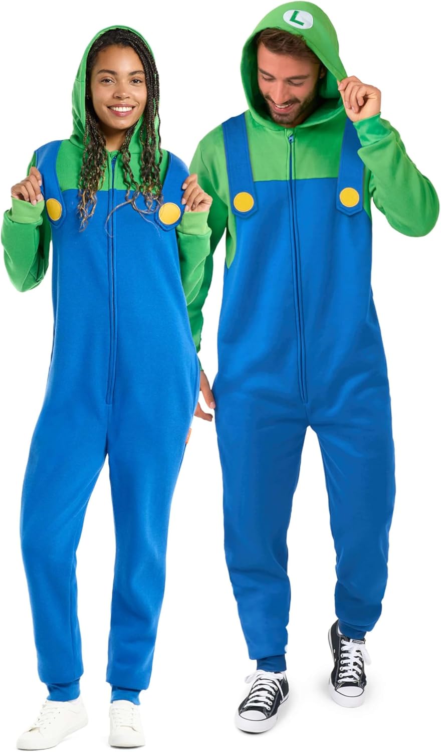 Opposuits Luigi Onesie für Erwachsene, Unisex, Nintendo Super Mario Einteiler, lockere Passform, ink
