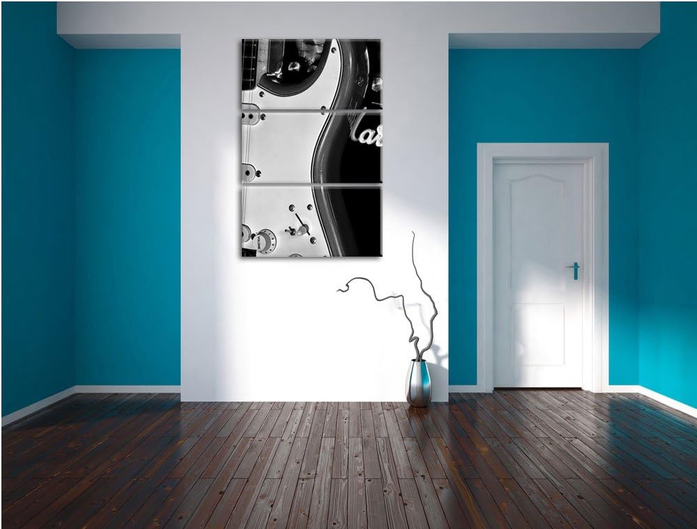 Pixxprint E-Gitarre Verstärker als Leinwandbild/Grösse: 3 Teilig (120x80) cm/Wandbild/Kunstdruck/fer