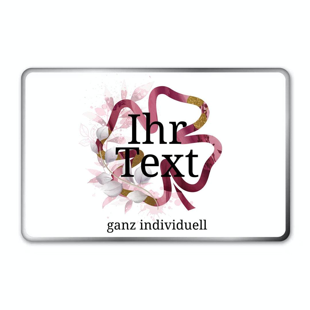 STEMPEL-FABRIK – personalisierbare eckige Dose mit Name oder Wunschtext – Aquarell Motiv mit rotem K