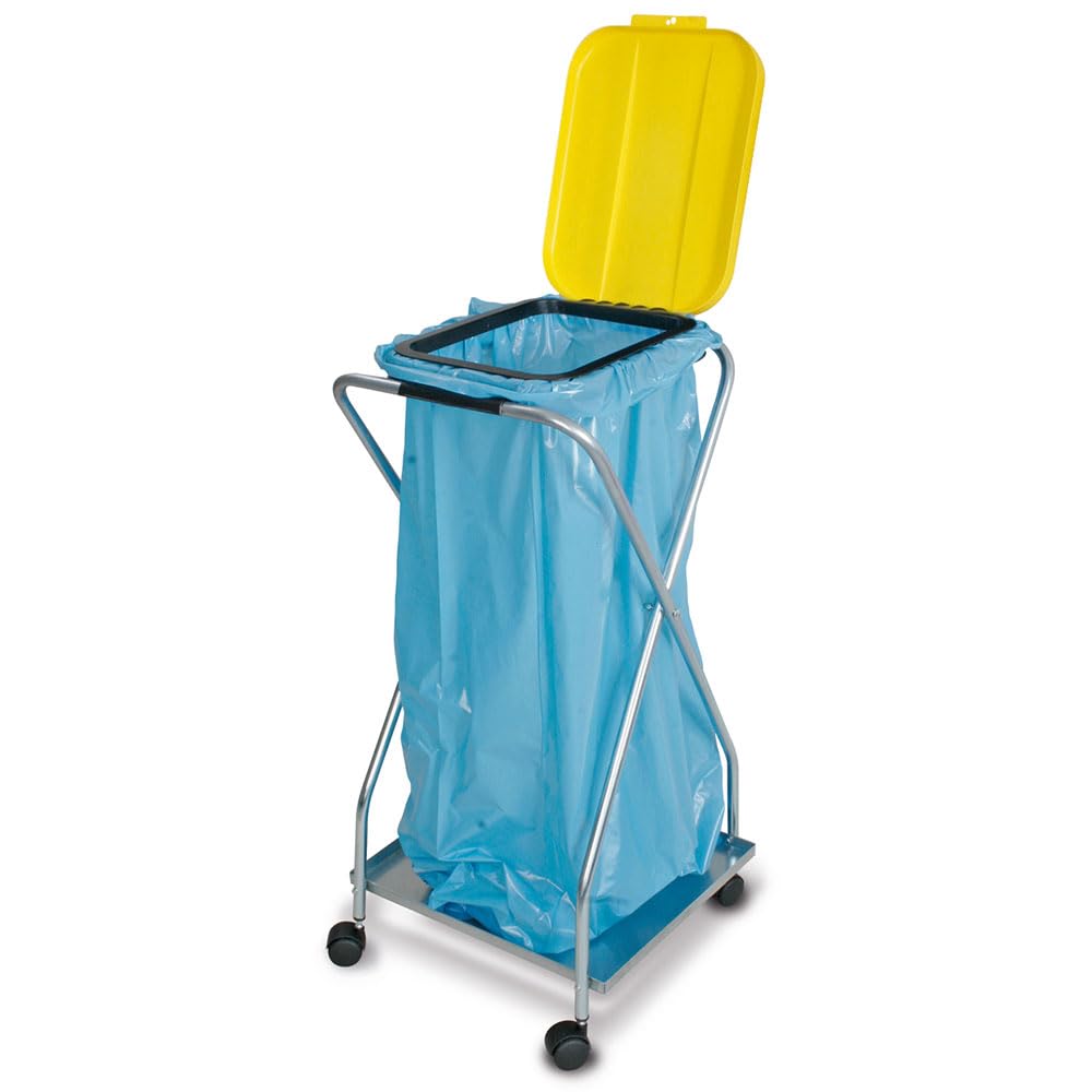 BRB Müllsackständer mit Rollen, für 70-120L Säcke (gelb, einfach) gelb einfach, gelb einfach
