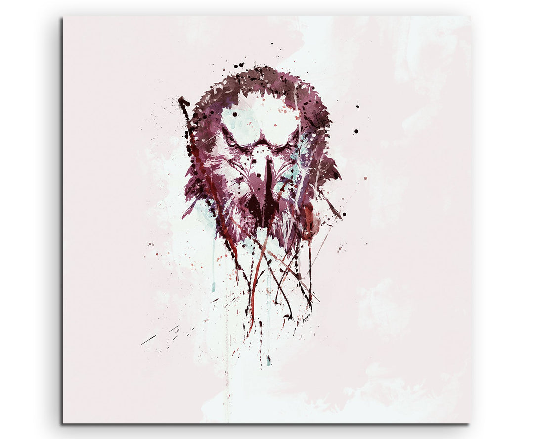 Paul Sinus Art Eagle 60x60cm Keilrahmenbild Kunstbild Aquarell Art Wandbild auf Leinwand fertig gera