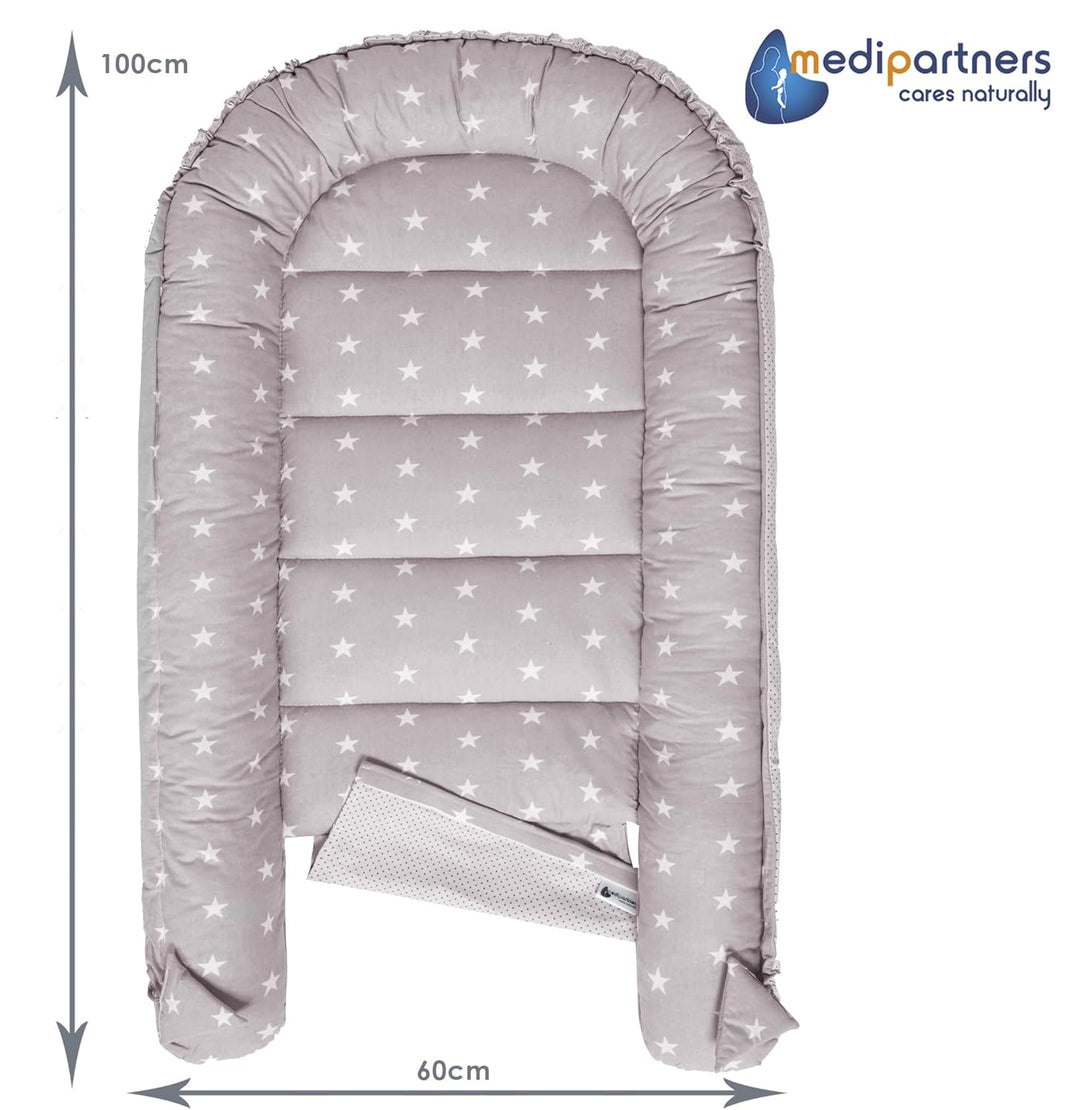 Medi Partners 5 teilig Babynestchen Set Babynest 100x60x15 herausnehmbarer Einsatz Bett Kuschelnest