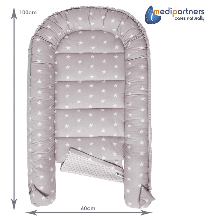 Medi Partners 5 teilig Babynestchen Set Babynest 100x60x15 herausnehmbarer Einsatz Bett Kuschelnest
