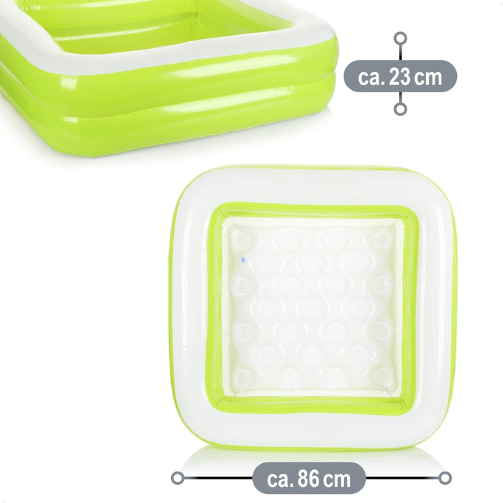 com-four® Planschbecken - aufblasbarer Baby-Pool mit weichem Boden für Kleinkinder von 1-3 Jahre - K
