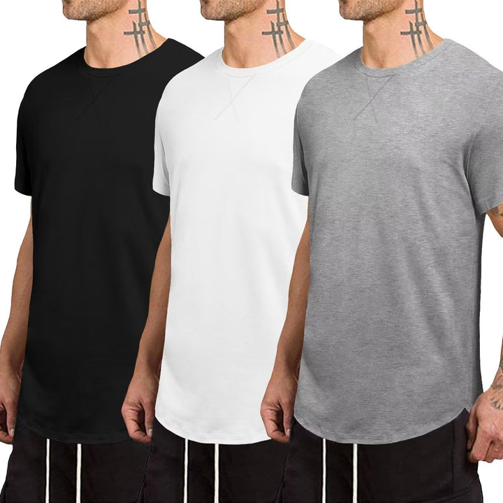 JMIERR 3 Pack T Shirt Herren Sommer Basic Einfarbig T-Shirt Baumwolle Slim Fit Hemd Kurzarm Sportwea