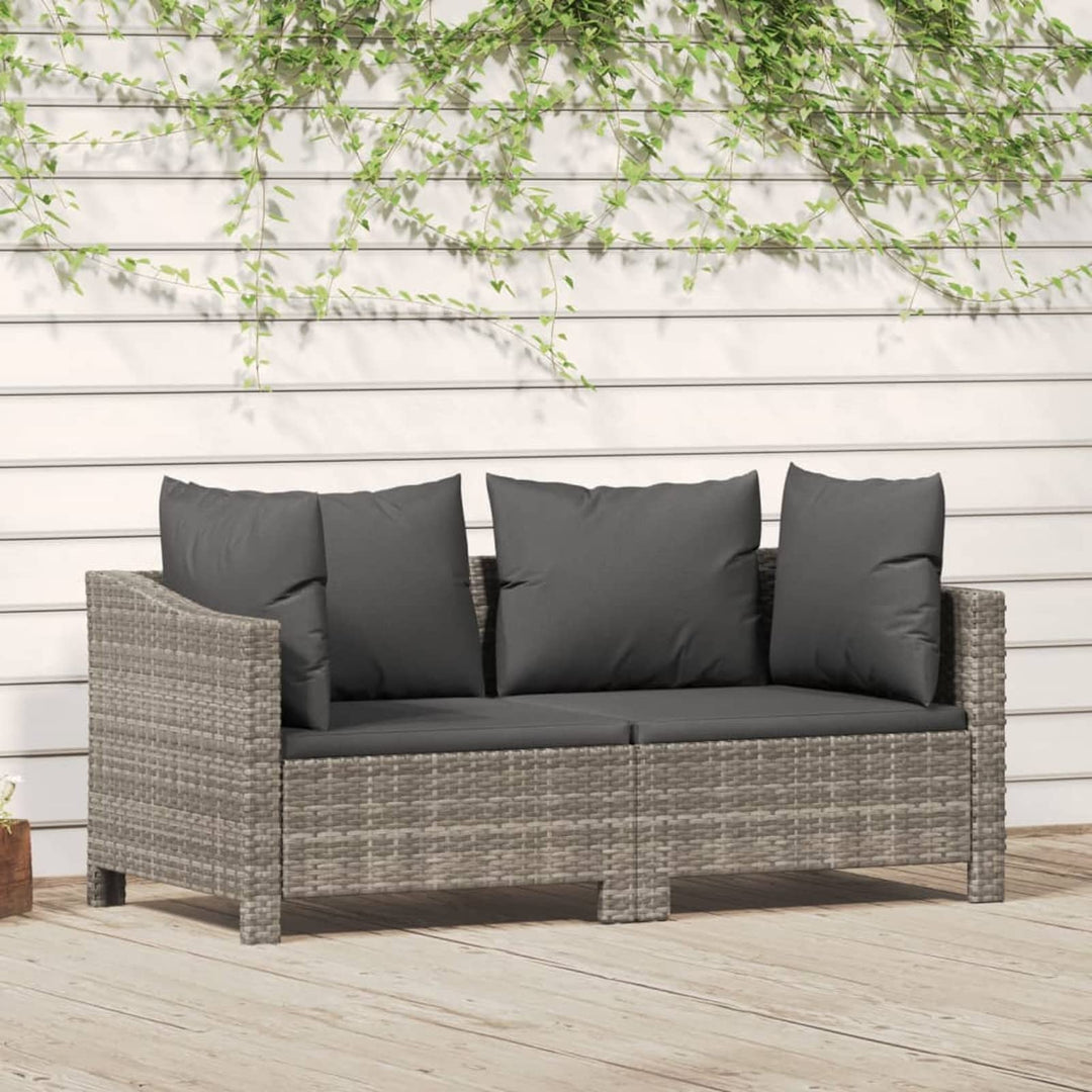 Tidyard Gartensofa 2 Sitzer, Balkonlounge Set Rattan, Modular Sofa Couch, Rattansofa, Gartenmöbel Si