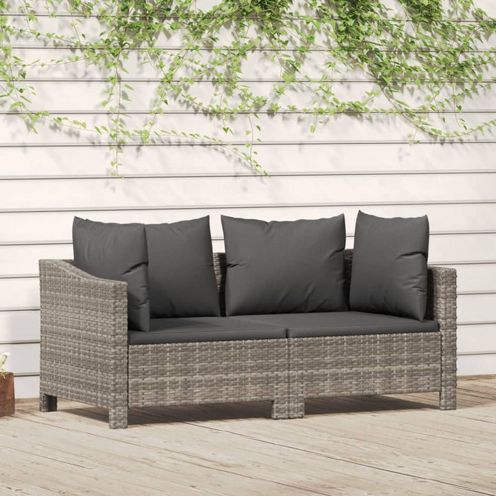 Tidyard Gartensofa 2 Sitzer, Balkonlounge Set Rattan, Modular Sofa Couch, Rattansofa, Gartenmöbel Si