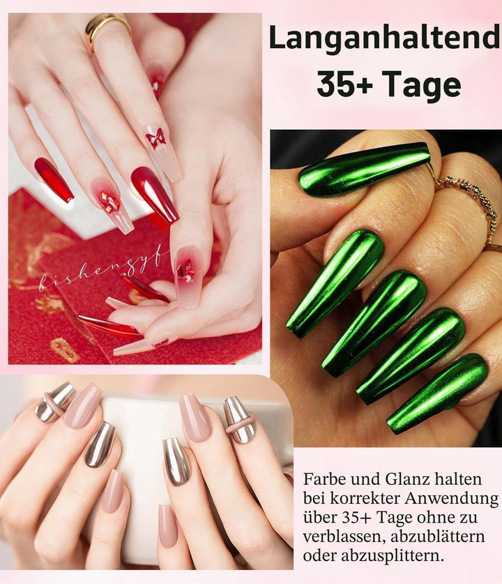 BISHENGYF 12 Chrom Glitzer Pulver, Spiegel Effekt Chrome Pigmente für Nagelkunst und Nageldesign Sta