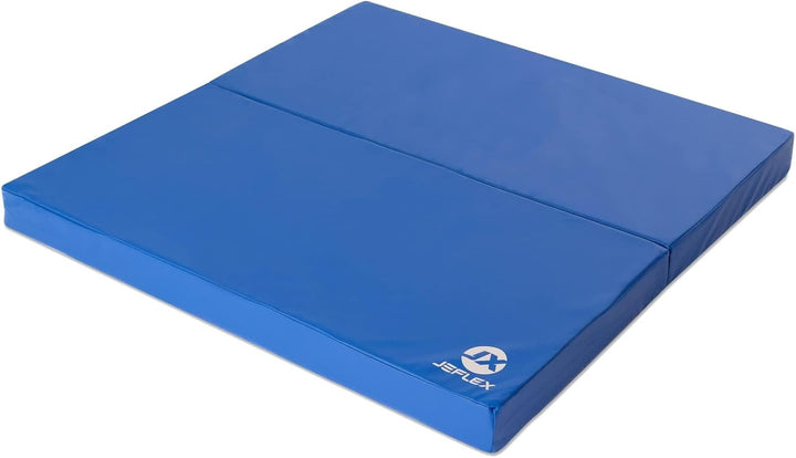 Jeflex - blaue klappbare Weichbodenmatte & Turnmatte 100 x 100 x 8 cm MADE IN GERMANY/faltbare Gymna