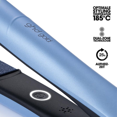 ghd Gold Haarglätter & Styler in Eisblau mit Kosmetikkoffer - Professionelles Fortgeschrittenes Styl