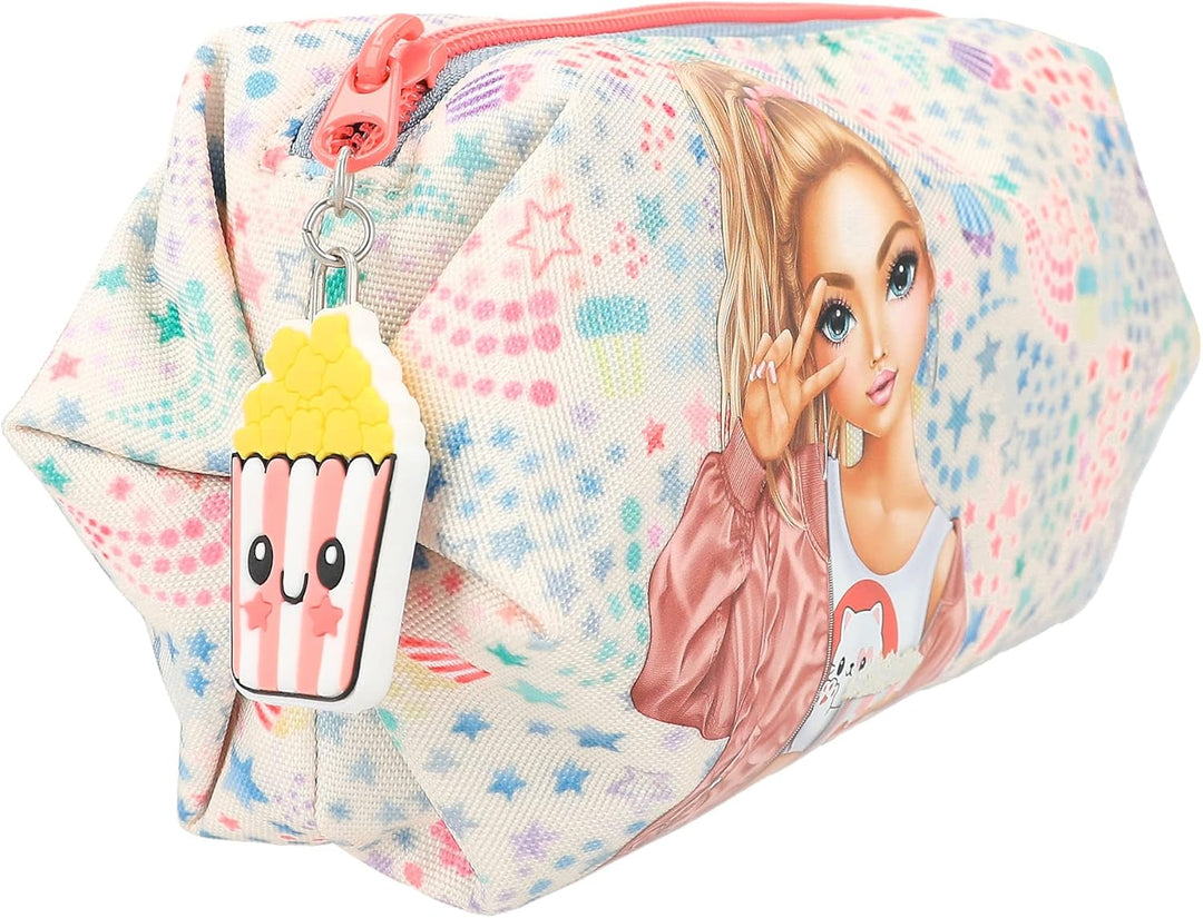 Depesche 12387 TOPModel Cutie Star - Kosmetiktasche mit Model-Motiv und Sternchen-Muster, Beauty Cas